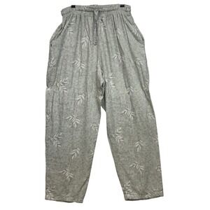 Capacity L Floral Print Lounge Pants Elastic Waist Drawstring‎ Relaxed Fit Linen